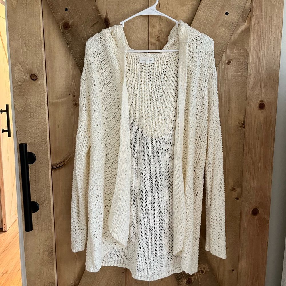 LOU & GREY || Cream Long Heavy Cardigan With Hood